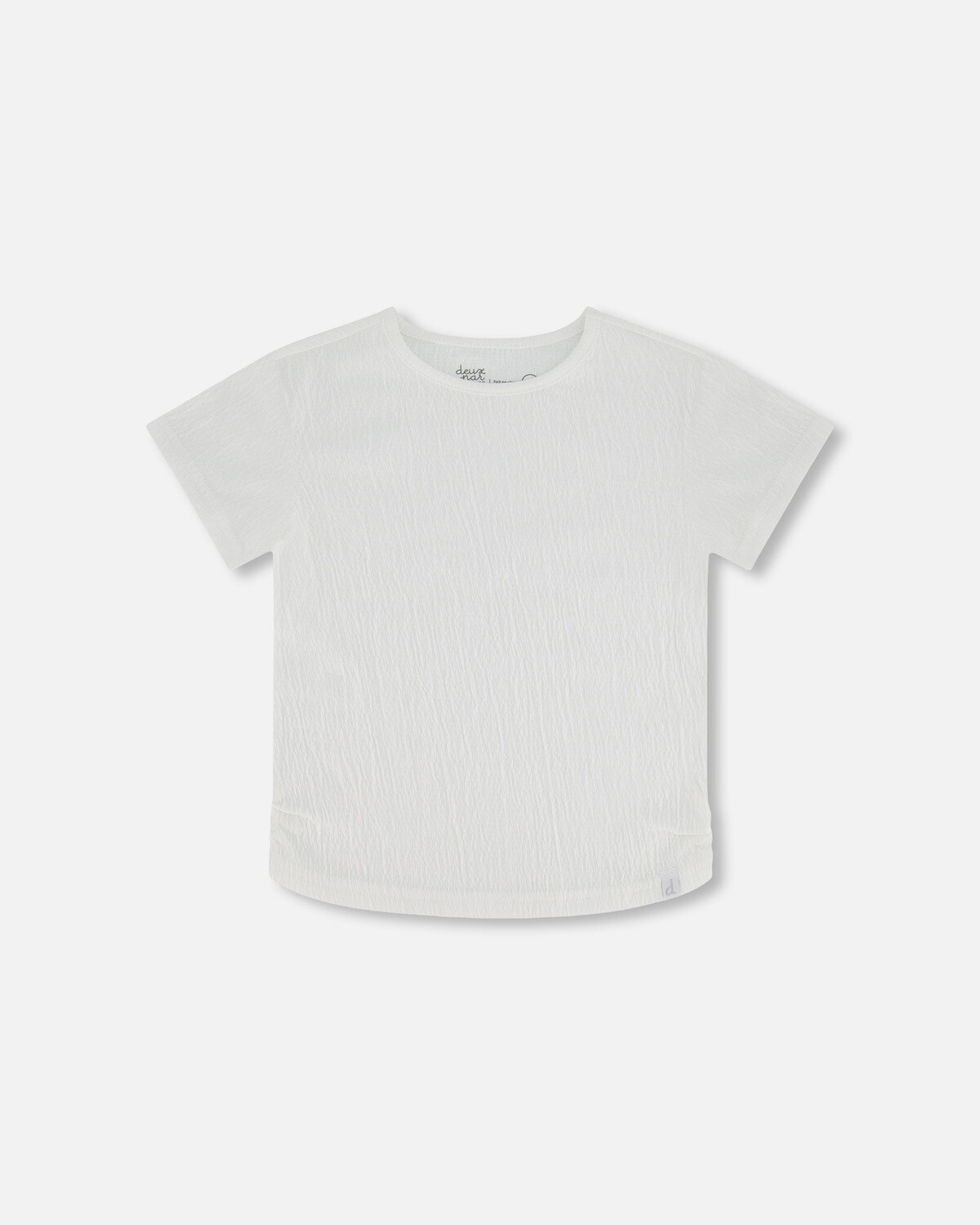 Deux Par Deux Girls Off White Crinkle Top G70
