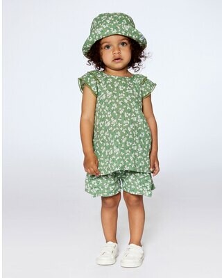 Deux Par Deux Girls Floral Blouse/Short Set F10