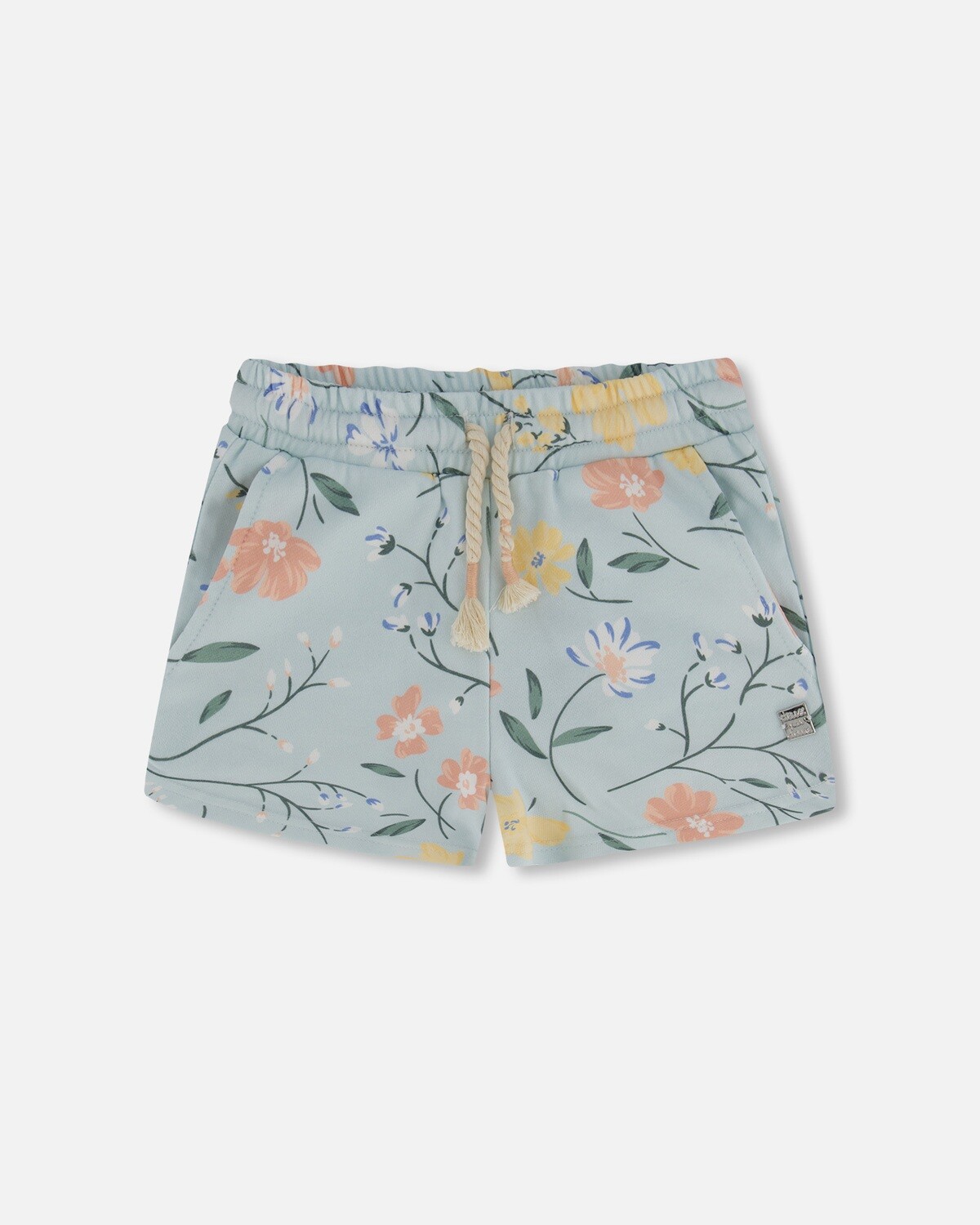 Deux Par Deux Girls Blue Flowers Shorts H25