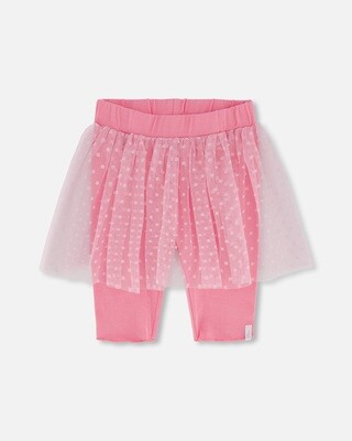 Deux Par Deux Girls Pink Biker Top w/Skirt G80