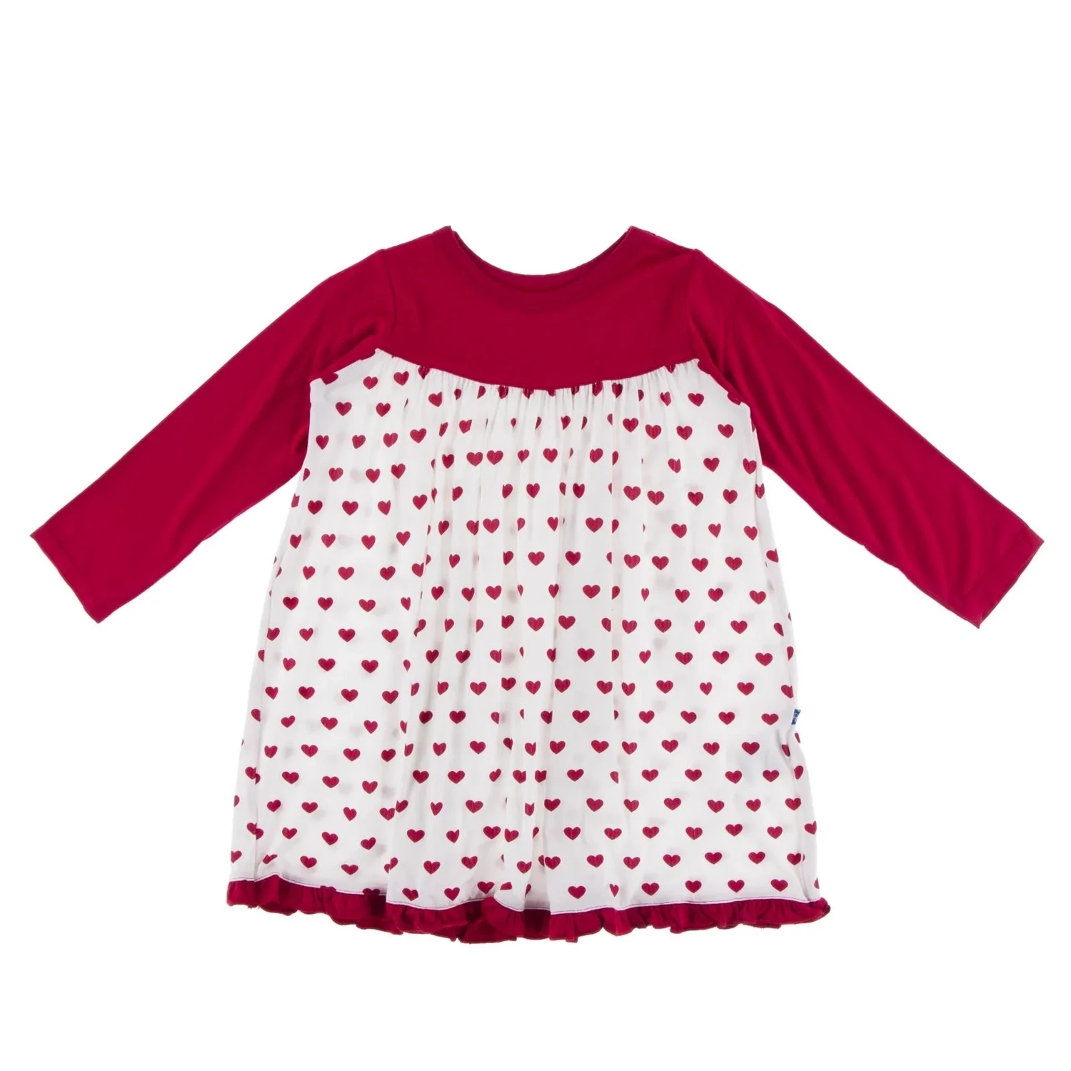 Kickee Girls Natural Hearts L/S Swing Dress*