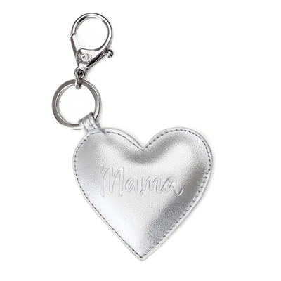 Itzy Ritzy Mama Heart Diaper Bag Charm Keychain Silver*