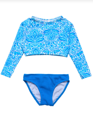 Snapper Rock Girls Santorini Blue Rash Set 505