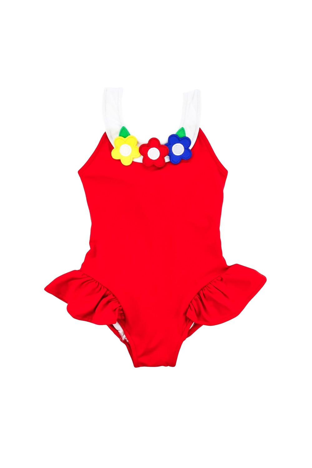 Eiseman Girls Swimsuit w/Hip Ruffles &amp; Flowers 276