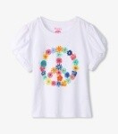 Hatley Girls Peace Flower Twisted Sleeve Tee 718