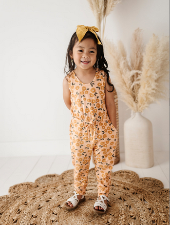 Babysprouts Gold Floral Girls Tank Jumper