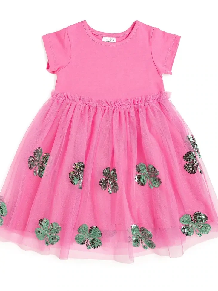 Sweet Wink Pink Shamrock St. Patty S/S Tutu Dress