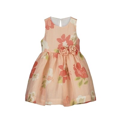Mayoral Girls Peach Printed Dress 3911