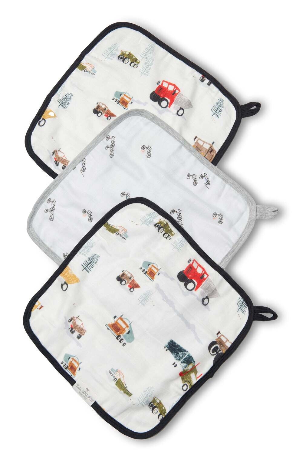Loulou Lollipop Washcloth 3-pieces Set - Happy Trucks 815