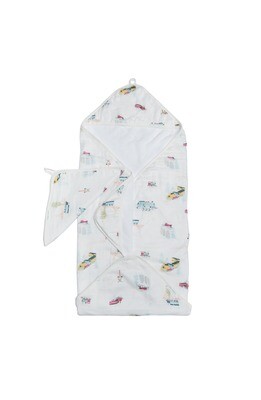 Loulou Lollipop Hooded Towel Set - All Aboard 960
