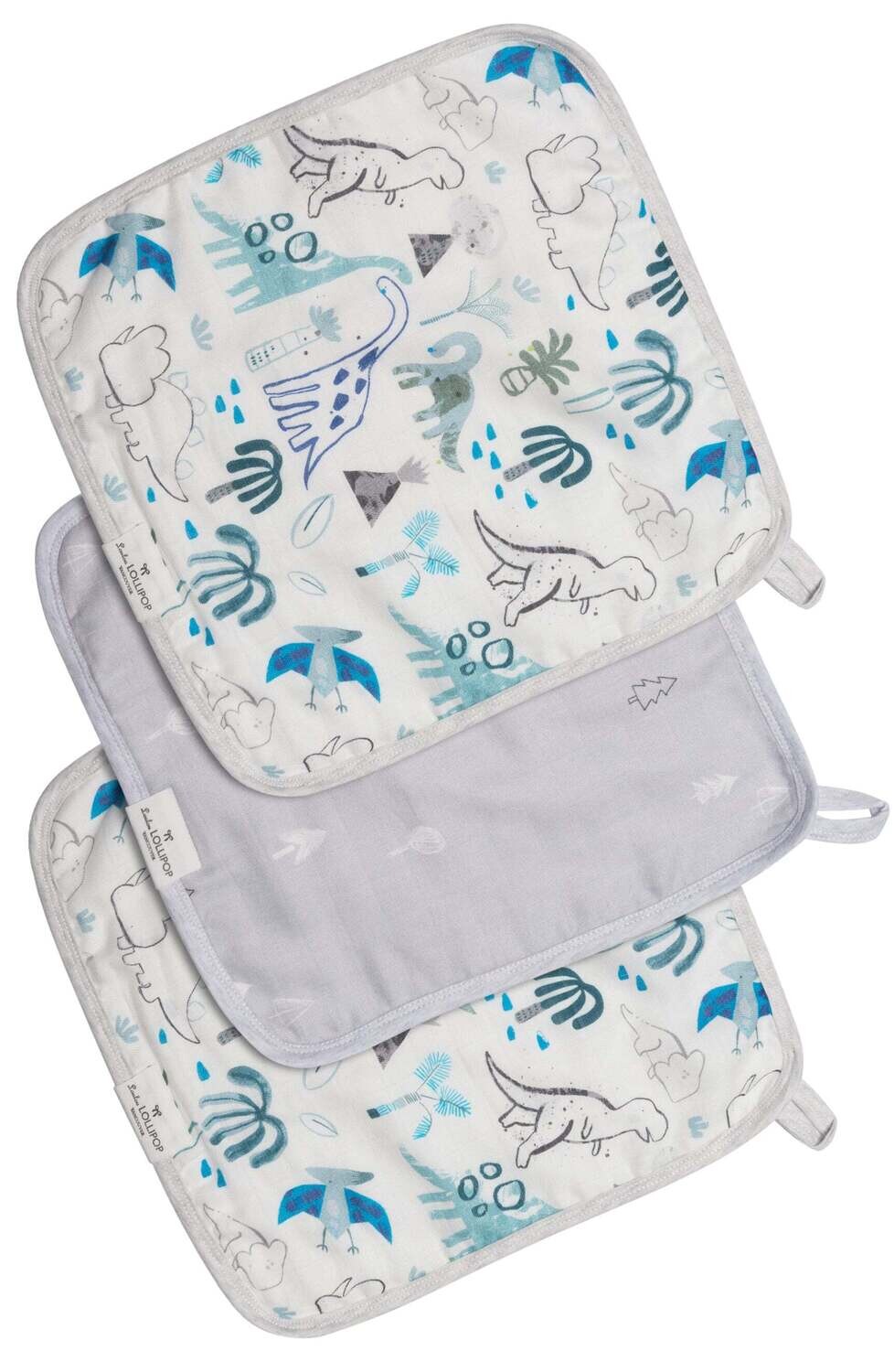 Loulou Lollipop Washcloth 3-pieces Set - Dinosaurs 839