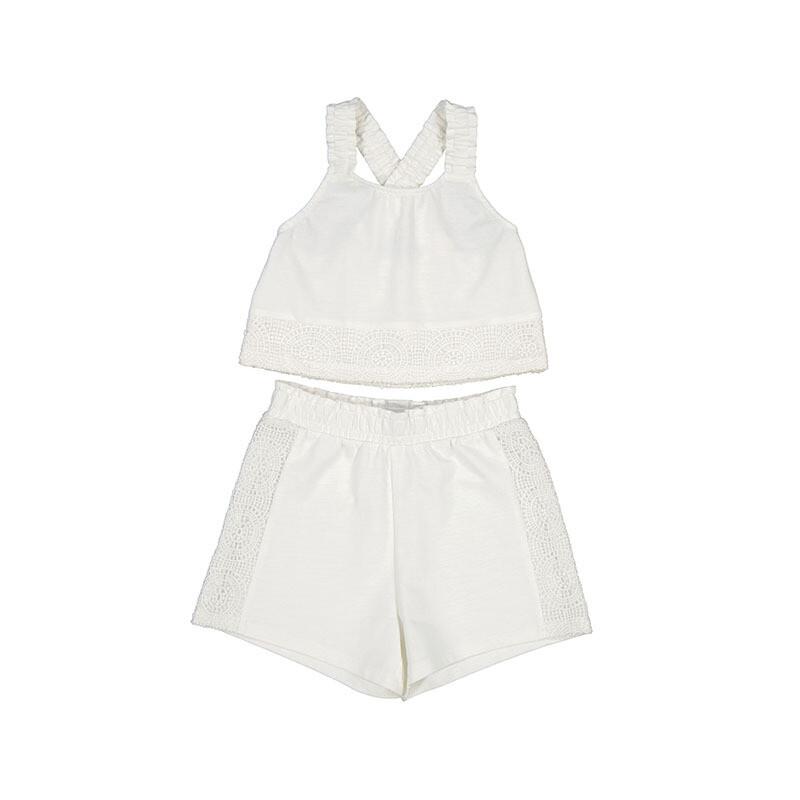 Mayoral Girls Shorts Set - Natural 6275