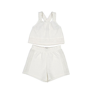 Mayoral Girls Shorts Set - Natural 6275