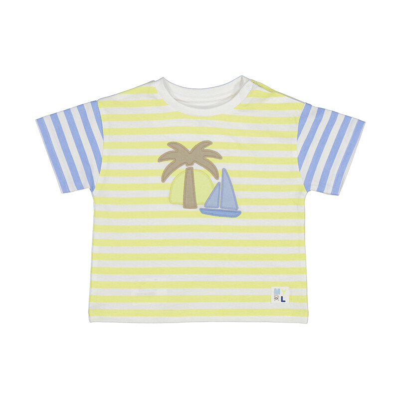 Mayoral Baby Boy Lime Stripes S/S T-Shirt 1027