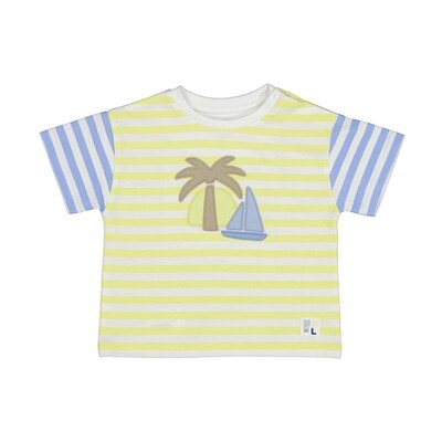 Mayoral Baby Boy Lime Stripes S/S T-Shirt 1027