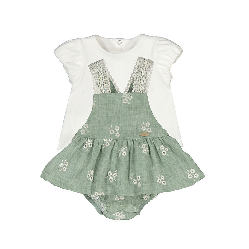 Mayoral Baby Girl Jumper Skirt Set Eucalyptus 1836