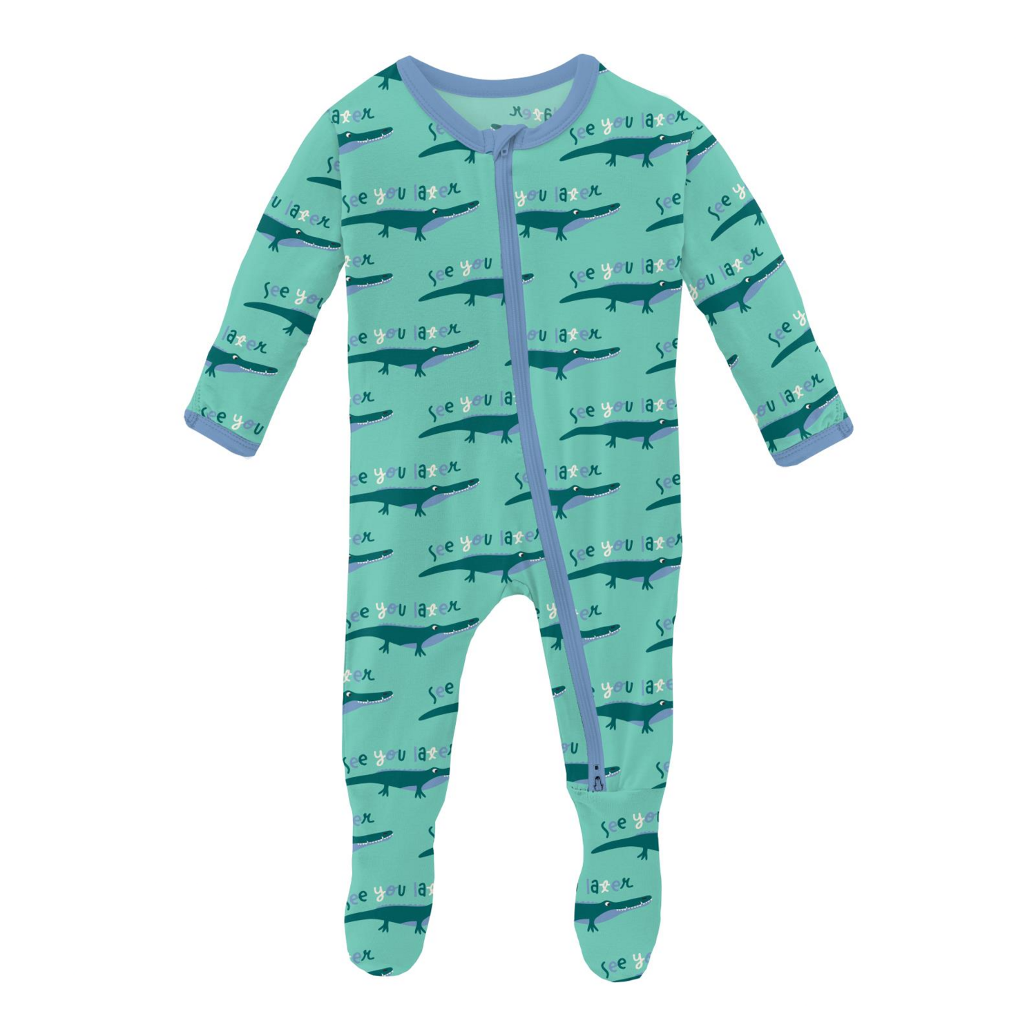 Kickee Glass Later Alligator 2/way Zip Footie
