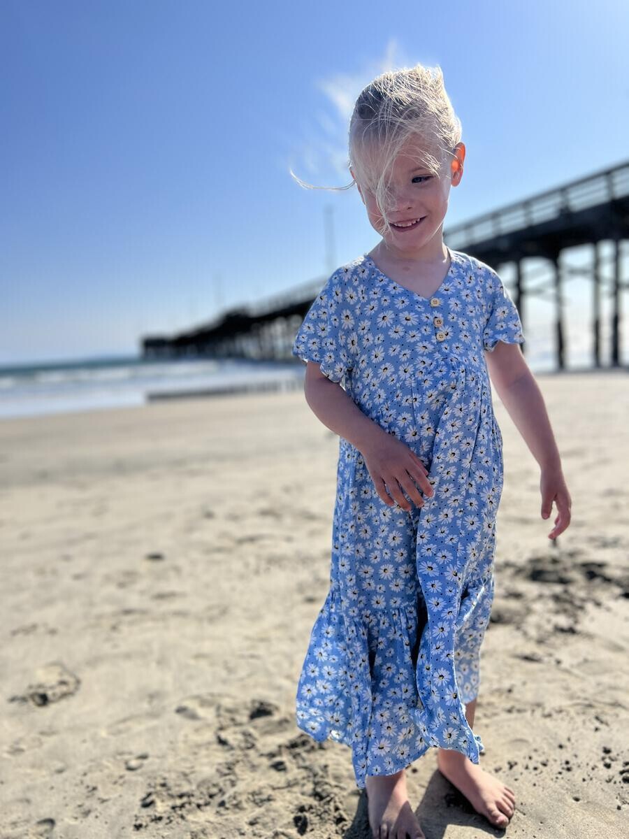 Vignette Girls Wanda Dress Blue Daisy 055A