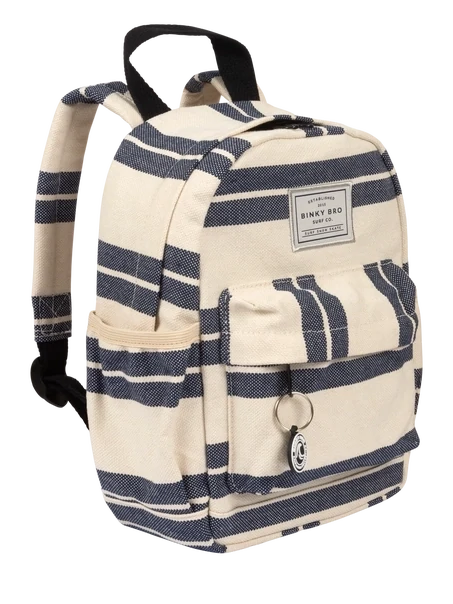 Binky Bro Backpack (Navy Striped Canvas)