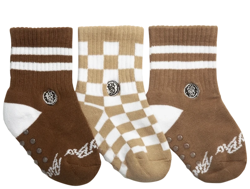 Binky Bro 3-Pack Brownie Checks Socks
