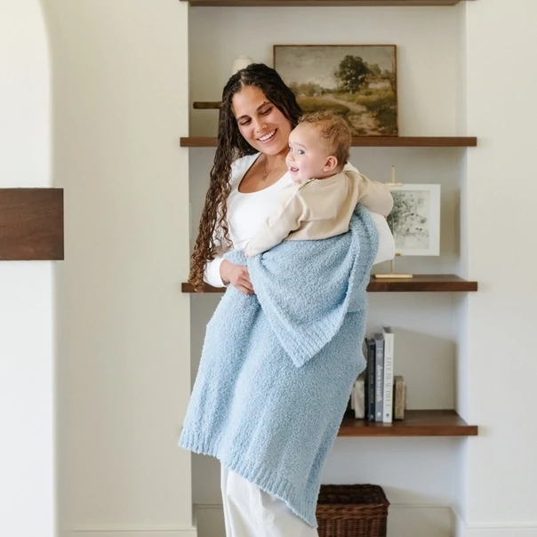 Saranoni Bamboni Receiving Blanket - Light Blue