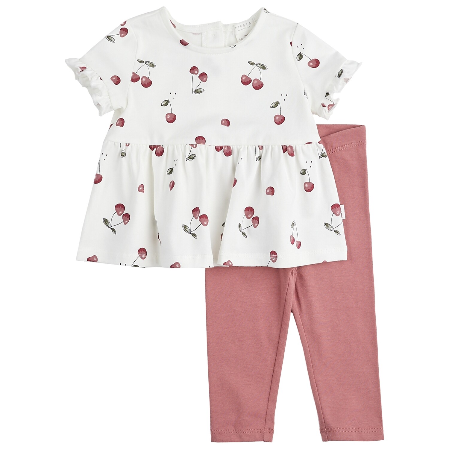 Petit Lem Baby Girls 2Pc Set Peplum Off White 01B
