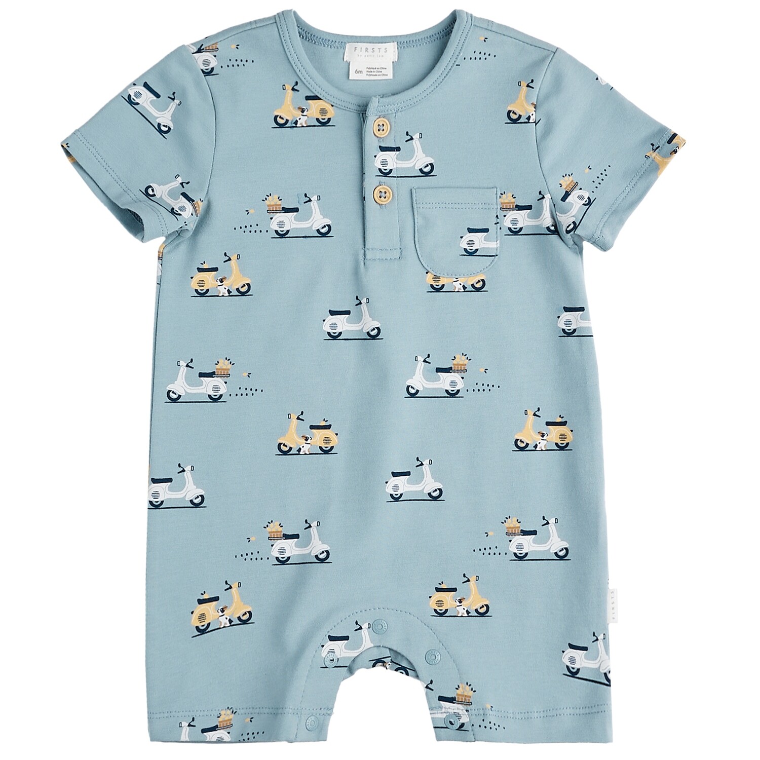 Petit Lem Baby Bubble Romper Knit-Blue 01B