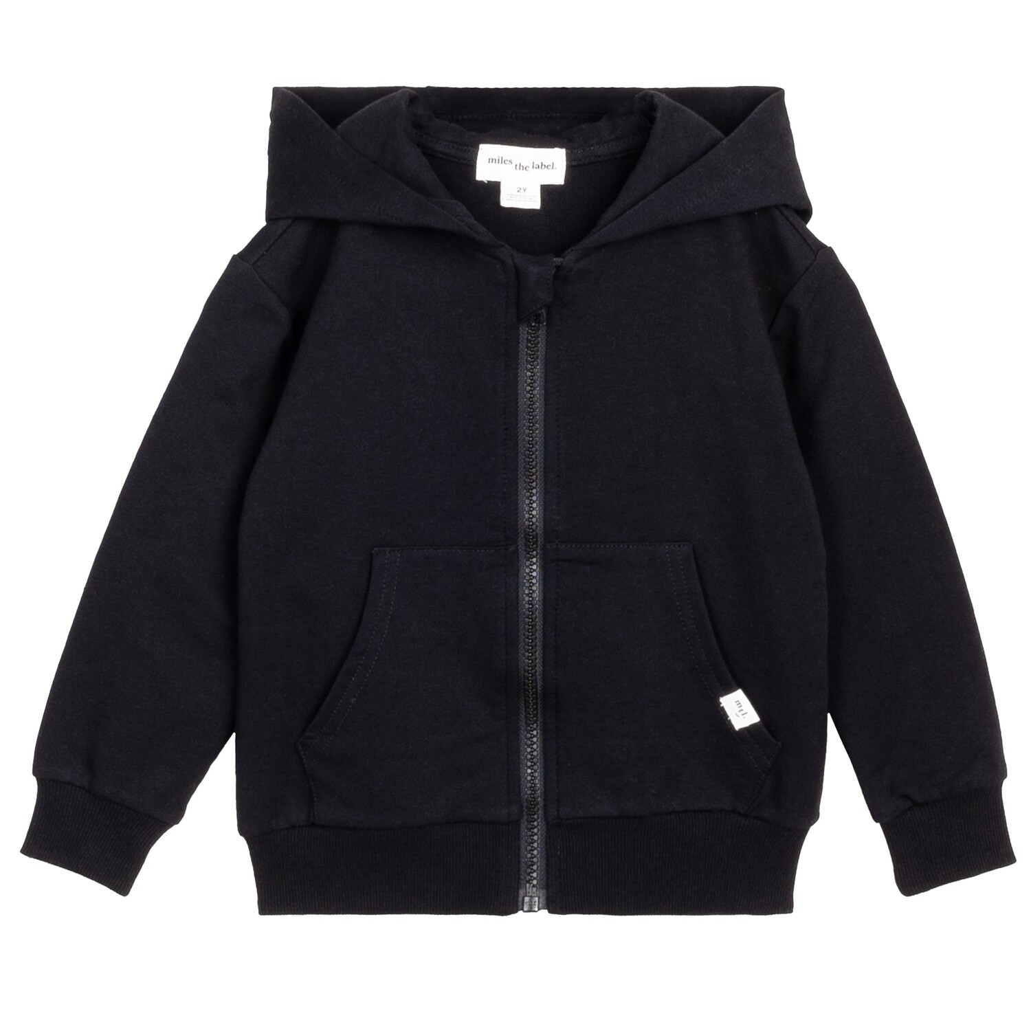 Petit Lem Miles Basics Black Zip-up Hoodie 02K