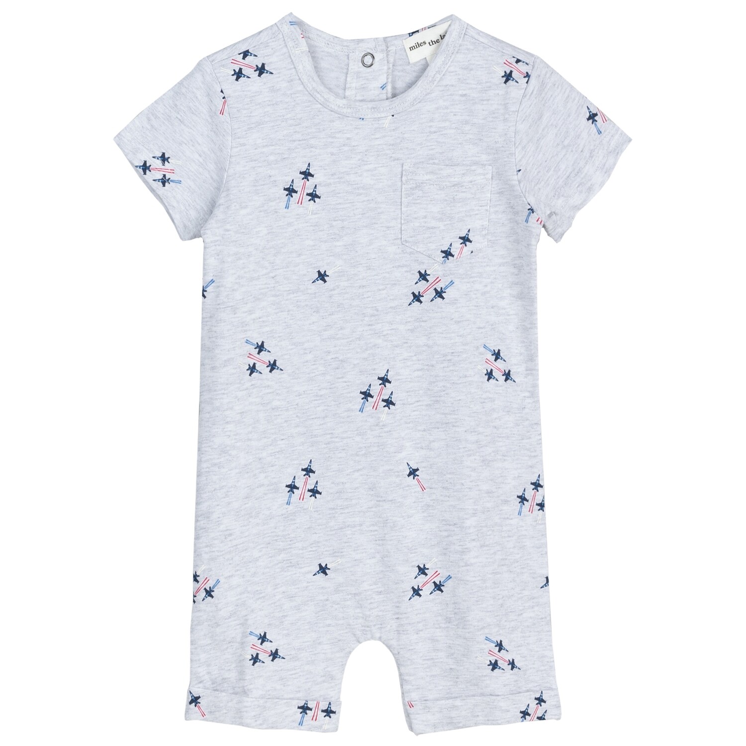 Petit Lem Baby S/S Romper Knit-Heather Grey 12B