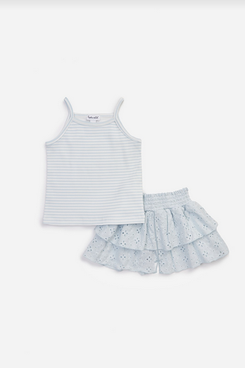 Splendid Girls Breezy Eyelet Tank Skort Set 759