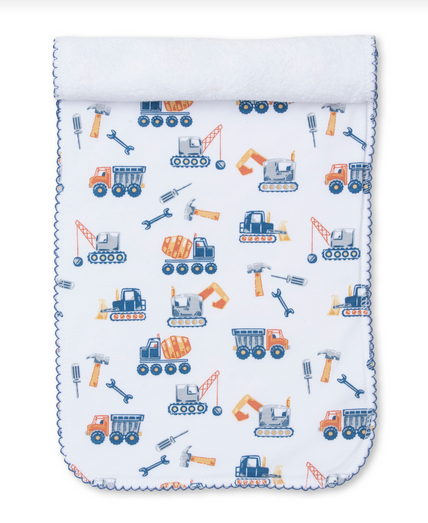 Kissy Construction Crew Print Burp Cloth 622O
