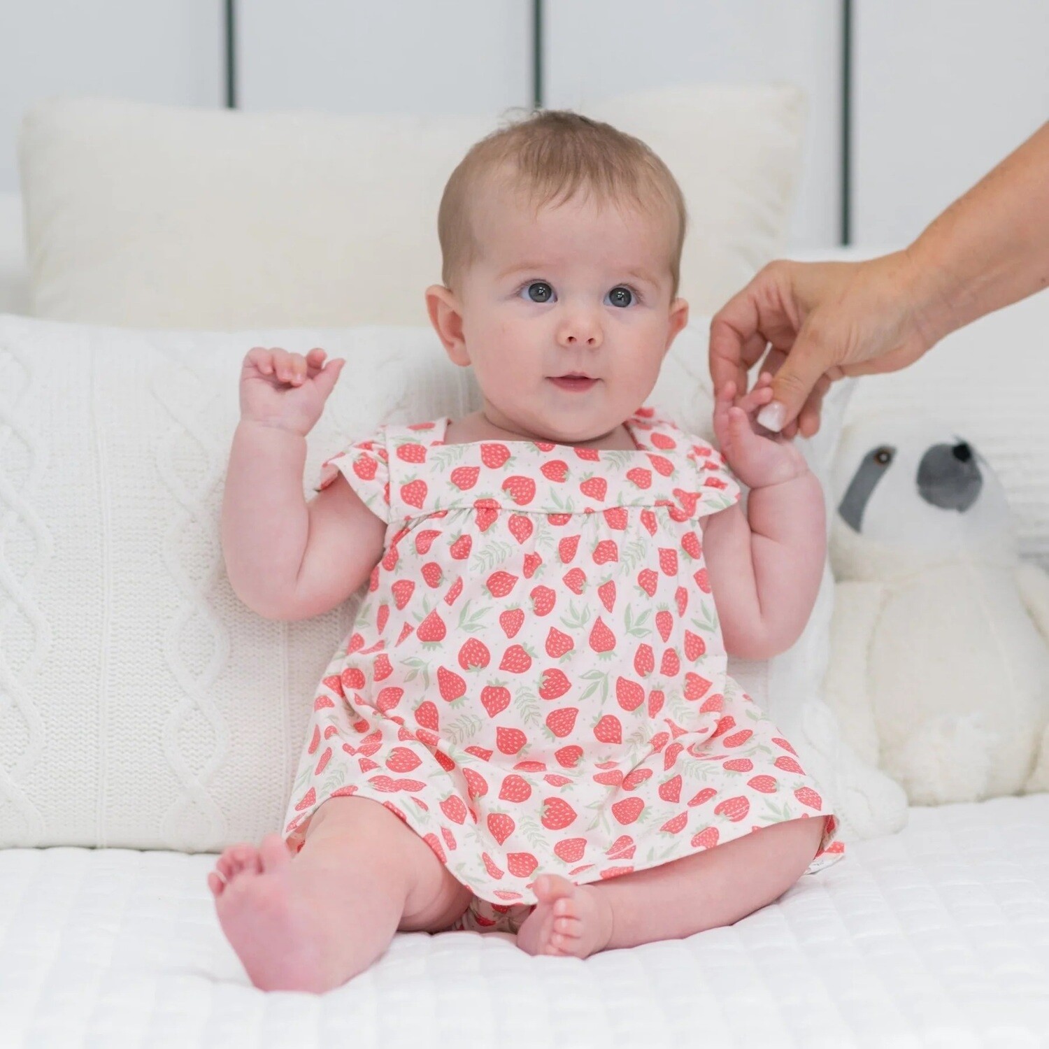 Sweet Bamboo Baby Girl Dress Set- Strawberry Basil