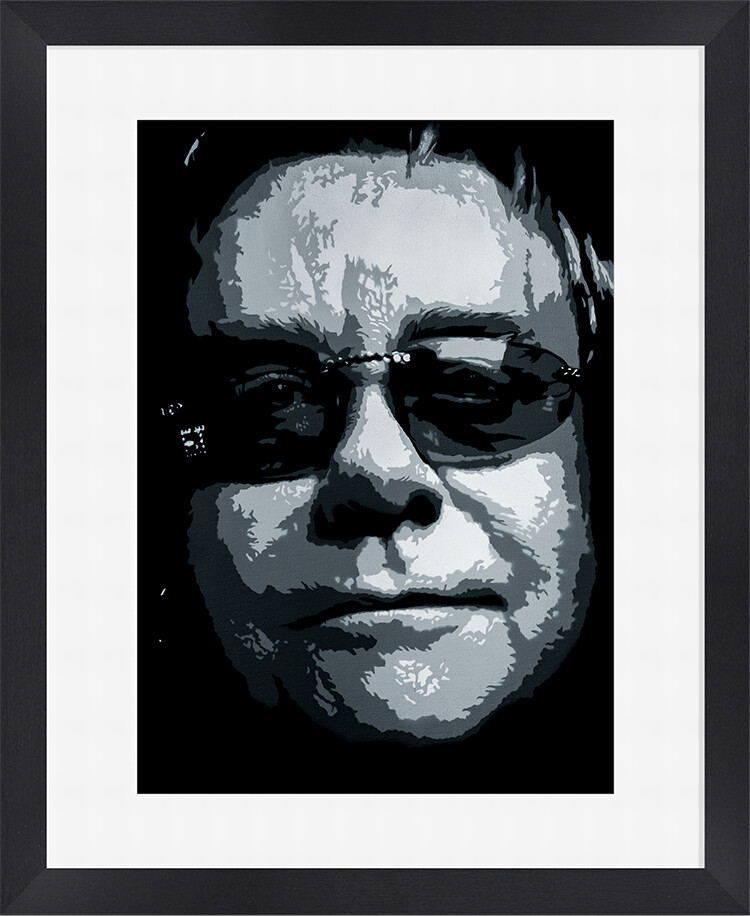 Elton John framed print.