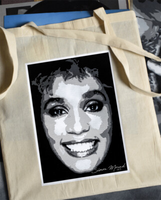 Whitney Houston cotton tote bag