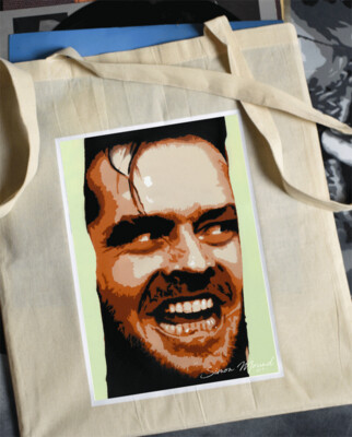 Jack Nicholson cotton tote bag