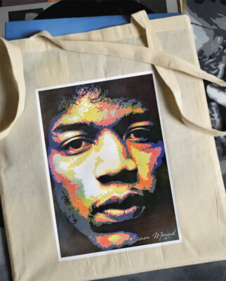 Jimi Hendrix cotton tote bag