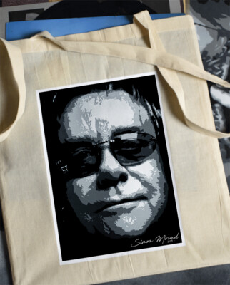 Elton John cotton tote bag