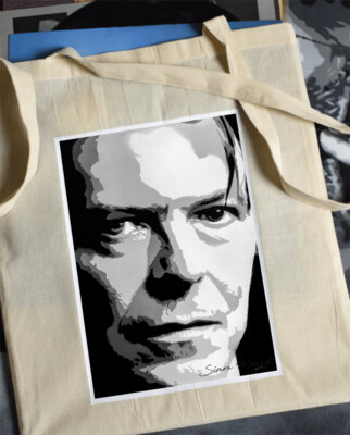 David Bowie cotton tote bag