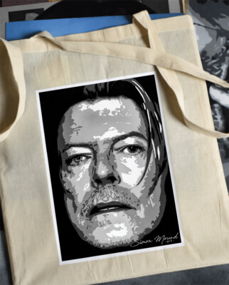 David Bowie cotton tote bag