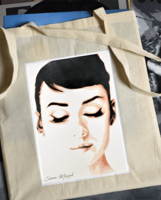 Audrey Hepburn cotton tote bag