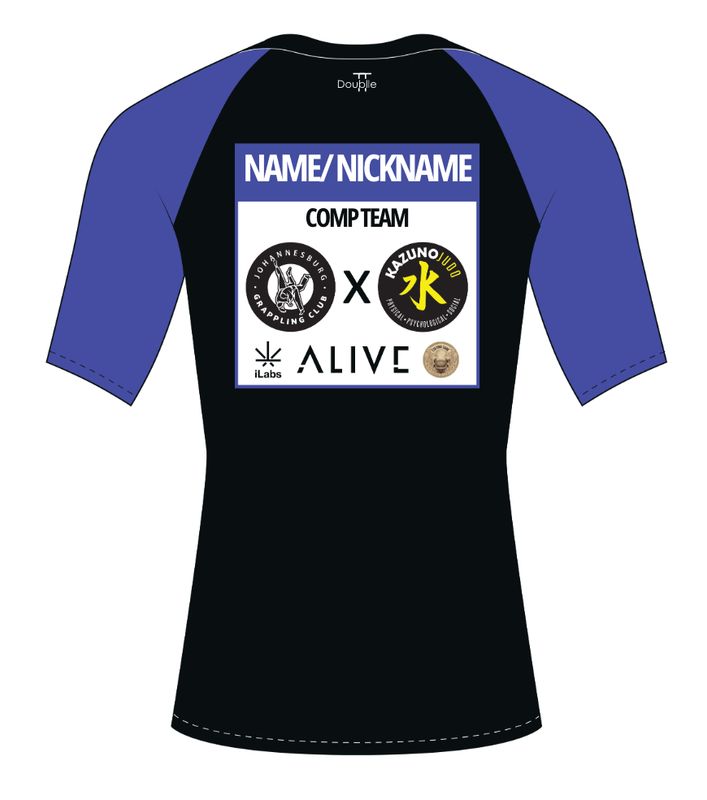 BLUE BELT Ranked Rash guard: available in White or Black