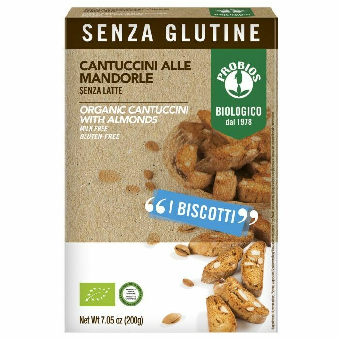 Cantuccini Biologici alle mandorle senza glutine 200g - Probios Cantuccini Biologici alle mandorle senza glutine 200g - Probios