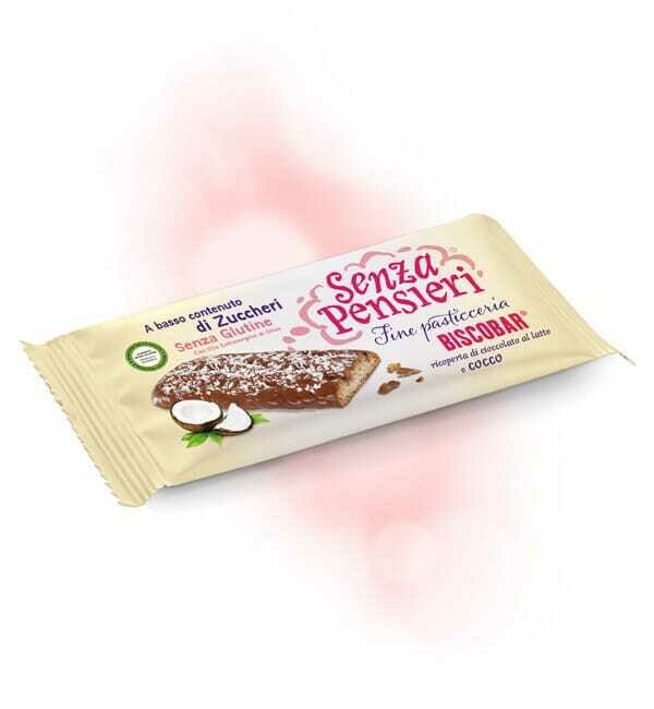 Biscobar ricoperta di cioccolato al latte e cocco - Senza Pensieri