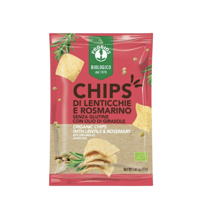 Chips di lenticchie e rosmarino Biologiche 40 g - Probios