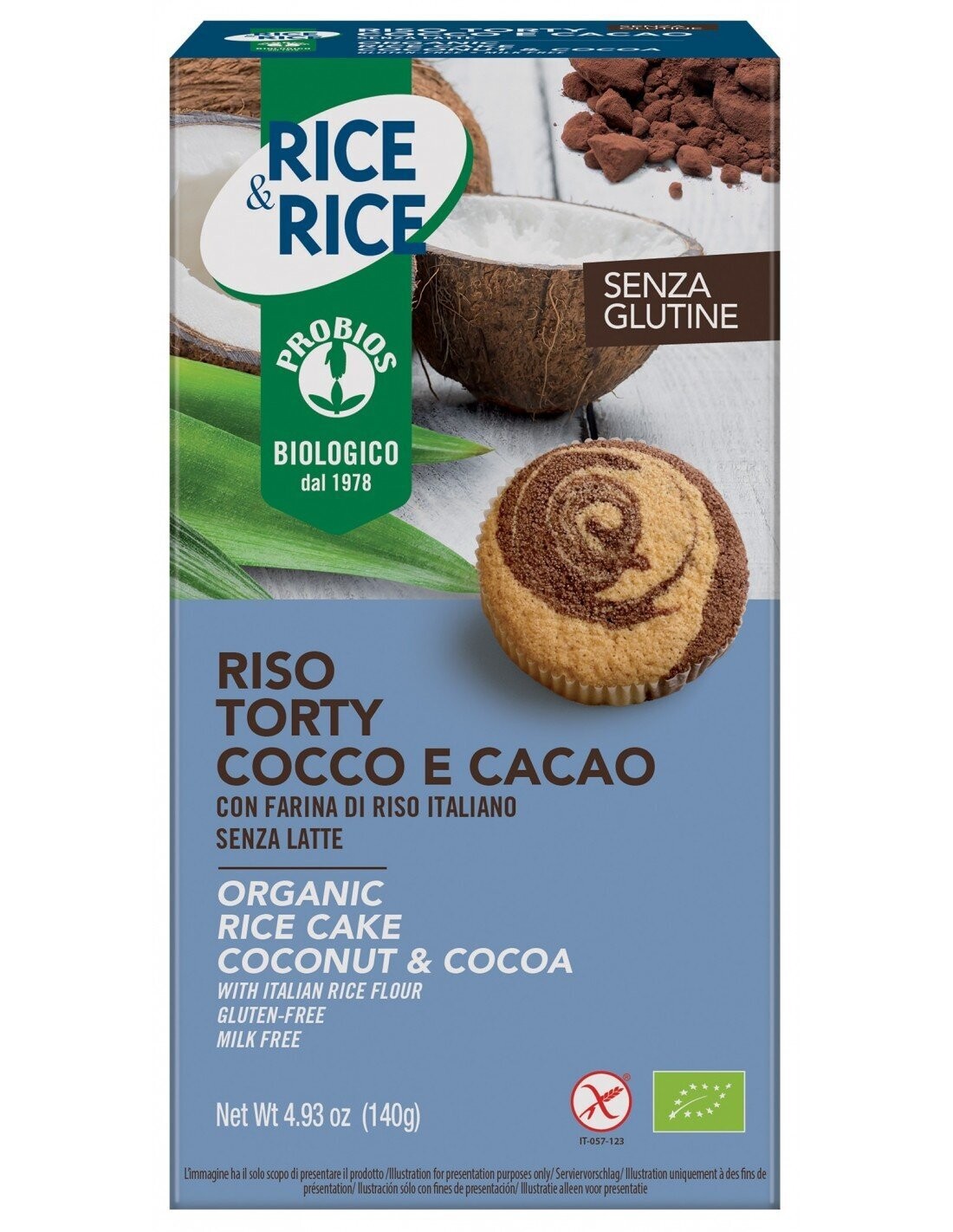 Riso Torty Cocco e Cacao - Rice&Rice - Probios