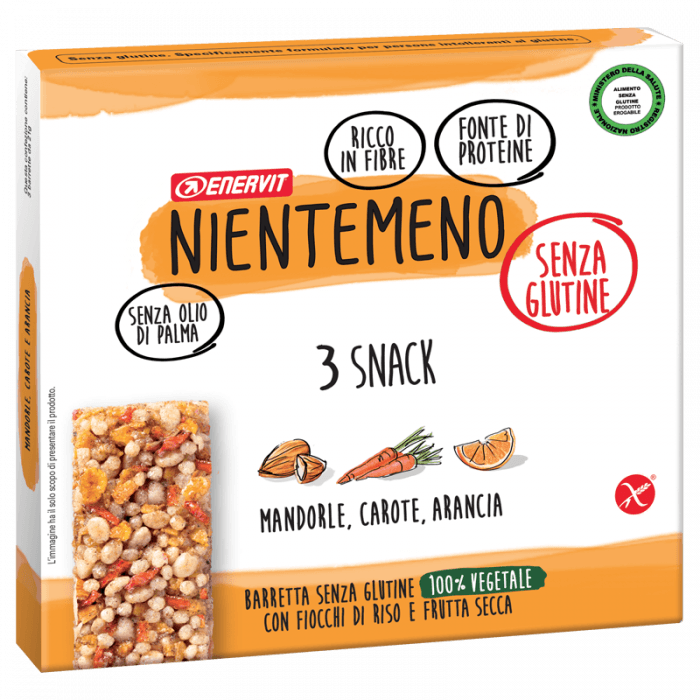 Barrette Mandorle, Carote e Arancia - Nientemeno - Enervit
