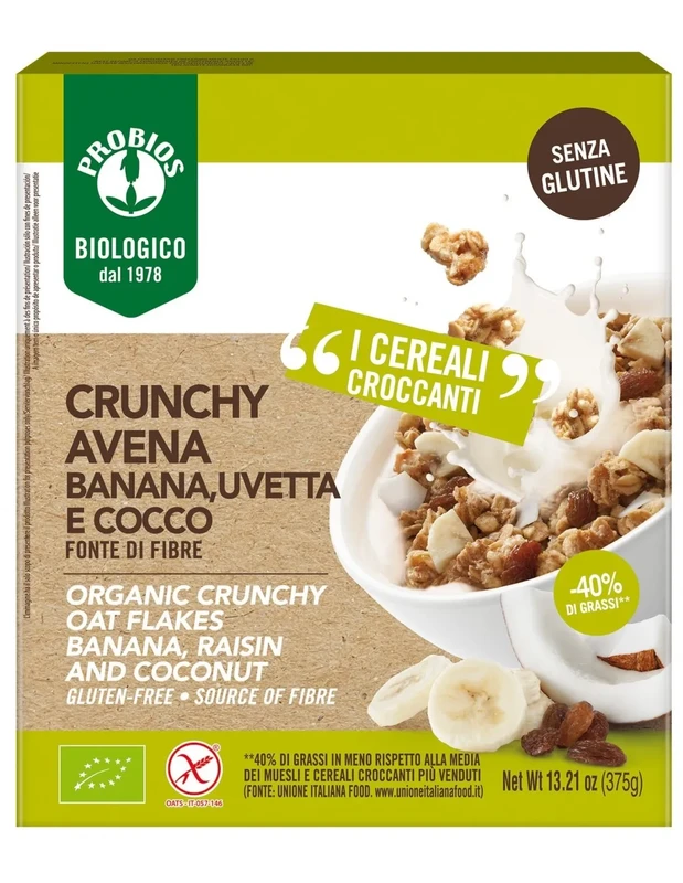 Crunchy Avena Banana Uvetta e Cocco - Probios