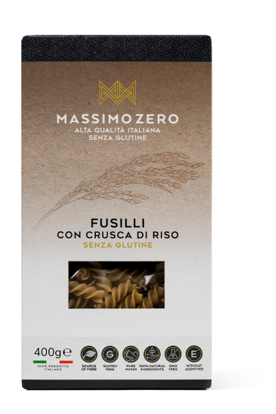 Fusilli  con Crusca di Riso 400g - Massimo Zero