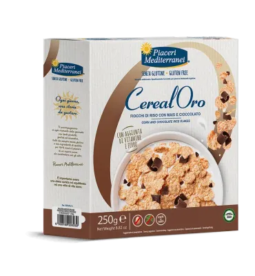 Fiocchi di Riso con Mais e Cioccolato -Cerealoro - Piaceri Mediterranei Fiocchi di Riso con Mais e Cioccolato -Cerealoro - Piaceri Mediterranei