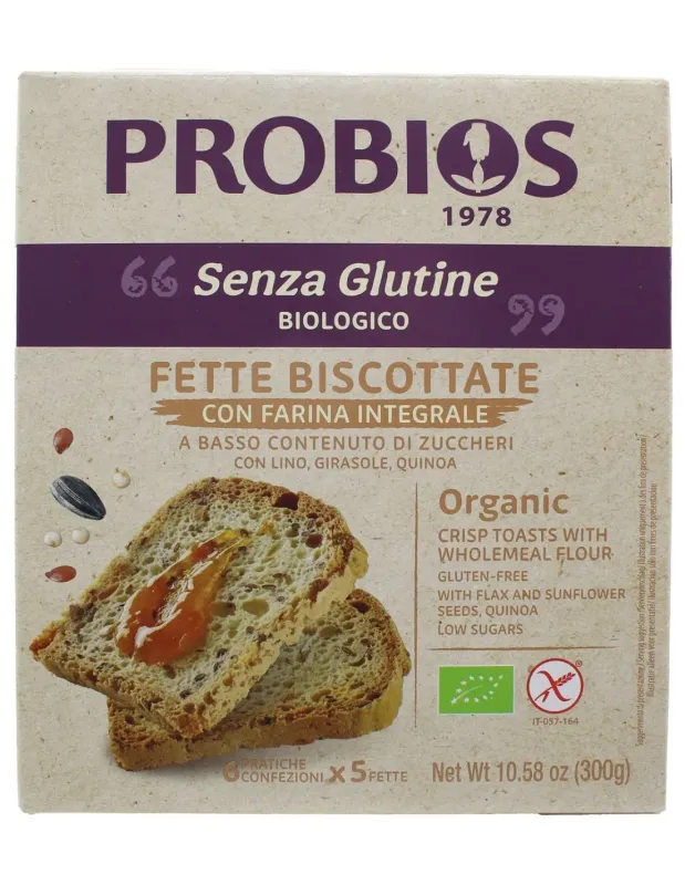 Fette Biscottate Integrali, Lino, Semi di Girasole e Quinoa - Rice&Rice -  Probios